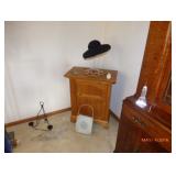 night stand and vintage hat