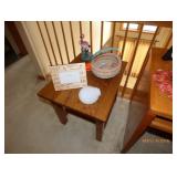 end table with misc. items