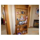 book shelf with misc. items