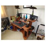 desk and lava lamps