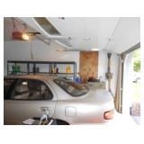 garage shelves and tools