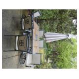 patio set and umbrella