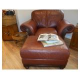 leather chair and ottoman