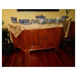 console cabinet and polish pottery  