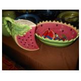 watermelon serving bowl and pitcher