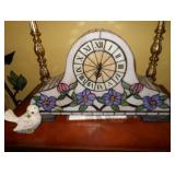 stained glass mantel clock 