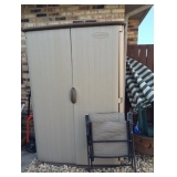 shed and folding chair 