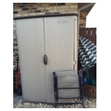 shed and folding chair 