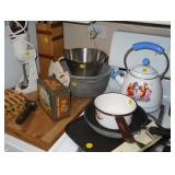 tea pot and pots and pans