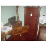file cabinet and sewing table with machine 
