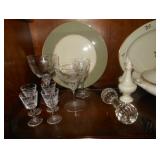 wine glasses and china 