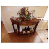 hall table and flower arrangement 