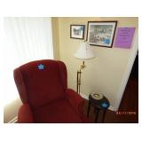 floor lamp and paintings 
