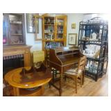 desk china cabinet and coffee table 