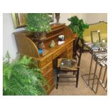 roll top desk and chair 