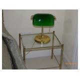glass top end table and lamp 