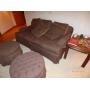 love seat and round ottomans 