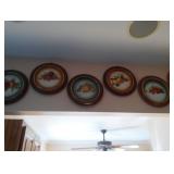 collectible plates with wood frames 