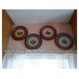 collectible plates with wood frames 