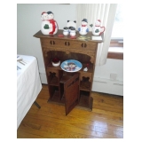 cabinet with christmas items 