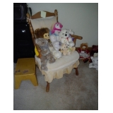 side chair and stuffed animals 