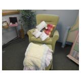 arm chair and pillows 