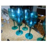 blue wine glasses 