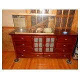 buffet and glass tank 