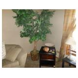 end table and tree 