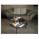 love seat and glass top coffee table 