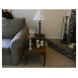 end table and lamp 
