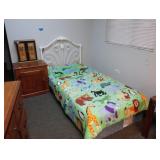 childrens headboard and bed