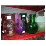 colored glass vases