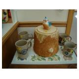 tree stump cookie jar 