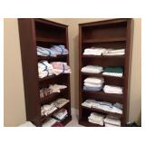 Tall Bookcases + linens