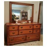 Dresser with Mirror Part of Four Piece Set
