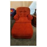 Retro Oversized Plush Chair with Ottoman 