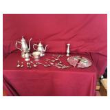 Sterling Silver Tea Set and Spoons