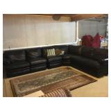 Black Leather Sectional Sofa