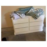 White Painted Wood Chest and Bedding