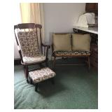 Hardwood Bench & Rocker