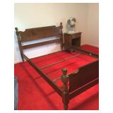 Hardwood Double Bed Frame & Nightstand #2