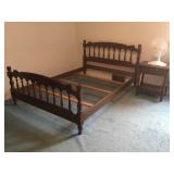 Hardwood Double Bed Frame & Nightstand