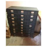 Metal Hardware Storage Cabinet Chocked Full of Hardware