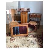 Antique Chairs, Mirrors, Tea Cart