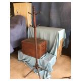 Primitive Wood Chest & Coat Rack