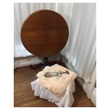 Round Hardwood Tilt-Top Accent Table