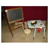 Vintage Slate Blackboard /Table/Chairs 