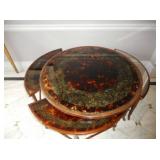 REverse Painted Glass Top Nested Tables 