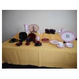 Red & Pink Glass / China 